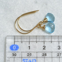 （1分）Swiss Blue Topaz 14kgf耳環 第5張的照片