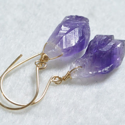 （單件）紫水晶粗14kgf耳環 第2張的照片