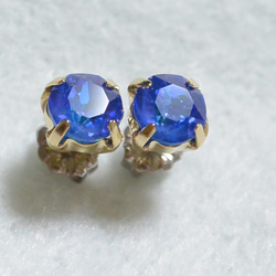 施華洛世奇Chaton耳環（6毫米水晶皇家藍） 第2張的照片