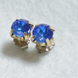 施華洛世奇Chaton耳環（6毫米水晶皇家藍） 第3張的照片
