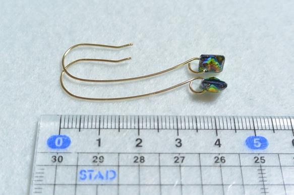 14kgf長耳環，施華洛世奇公主方形切割（Vitral Medium） 第5張的照片