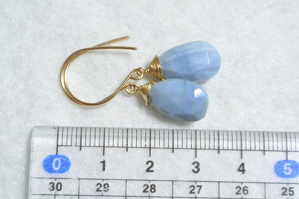 （1件）14kgf耳環orwey藍蛋白石 第5張的照片