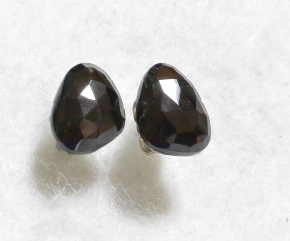 （1件）黑色尖晶石玫瑰切花耳環（鈦金屬帖子） 第2張的照片