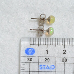 高品質的珍貴蛋白石耳釘（5毫米鈦金屬柱） 第5張的照片