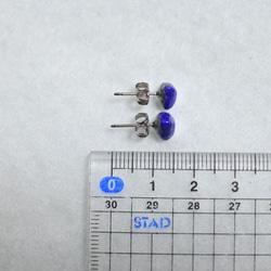 （一分）青金石耳環（7mm三角鈦柱） 第5張的照片