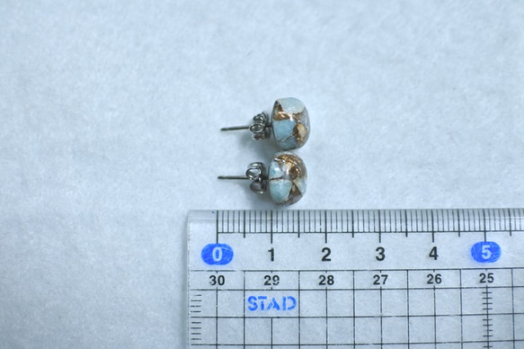 （一分）銅亞馬遜石耳釘（10毫米鈦柱） 第5張的照片