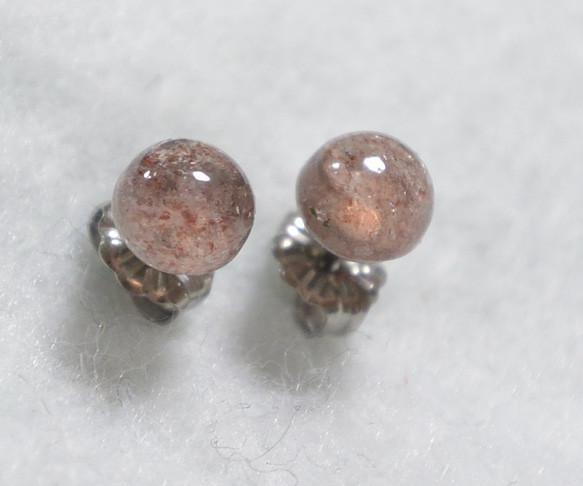 （一分）粉紅色奇異果耳釘（6毫米鈦金屬柱） 第2張的照片