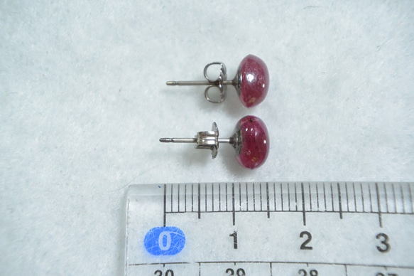 （一件）紅寶石耳釘（8 x 6毫米，鈦制柱） 第5張的照片