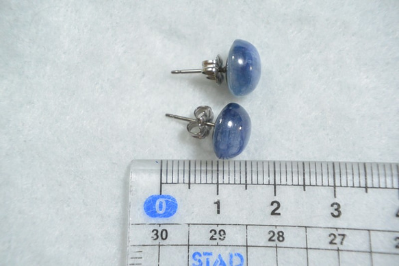 （1件）大號藍晶石耳釘（10毫米，鈦制柱） 第5張的照片