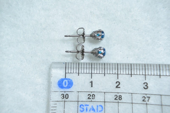 立方鋯立晶的耳環 銀（鈦製止滑墊） 第5張的照片