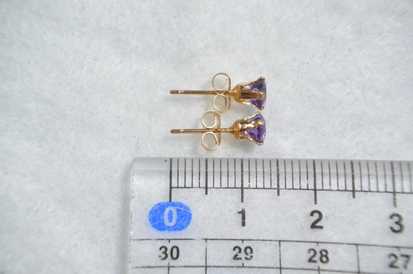 [新規格]紫水晶圓形刻面的14kgf穿孔（4毫米） 第5張的照片