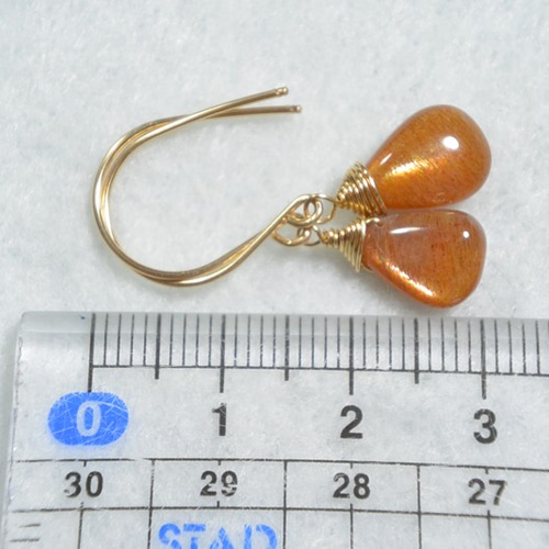 ♢美しいボリューム♢ゴールデンシャインムーンストーン ルビー 14kgf