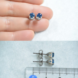立方鋯立晶的耳環 銀（鈦製止滑墊） 第5張的照片