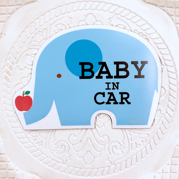車用マグネット baby in car 「ぞうさん」ベビーインカー 1枚目の画像