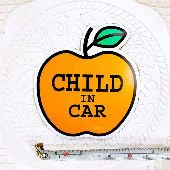 車用マグネット child in car 「リンゴおれんじ」チャイルドインカー 2枚目の画像