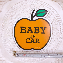 車用マグネット baby in car 「リンゴおれんじ」ベビーインカー 出産祝い 2枚目の画像
