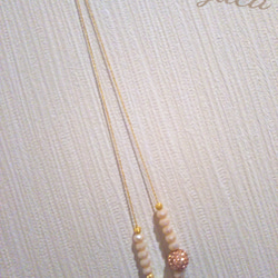 肌なじみgood♡シンプル華やかな淡いピンクのネックレス 2枚目の画像