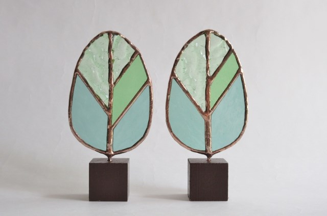 ステンドグラス「tree」のオブジェ SS 2個set サンキャッチャー