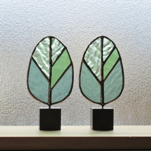 ステンドグラス「tree」のオブジェ SS 2個set サンキャッチャー mami