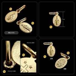 【受注生産】一生モノの純金製【18金/K18/18K】 「奇跡のメダイ（11mm）」 のネックレス/K18チェーン付 2枚目の画像