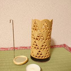 竹製キャンドルホルダー「積み俵」H-6 6枚目の画像
