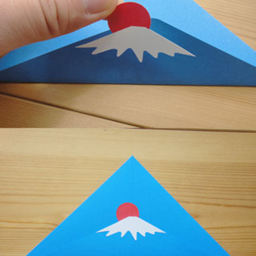富士山レターセット「富士△封筒」富士山雑貨 富士山封筒 さんかく封筒