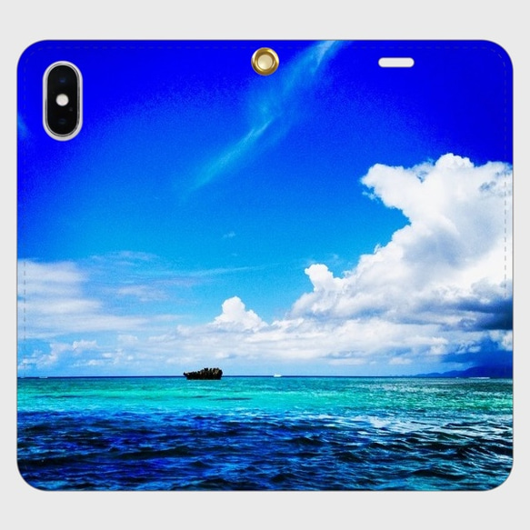 『Paradise blue』手帳型スマホケース ベルト帯なし【iPhone/Android全機種対応】 7枚目の画像