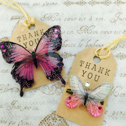 蝶々のブローチ ピンクセット 1枚目の画像