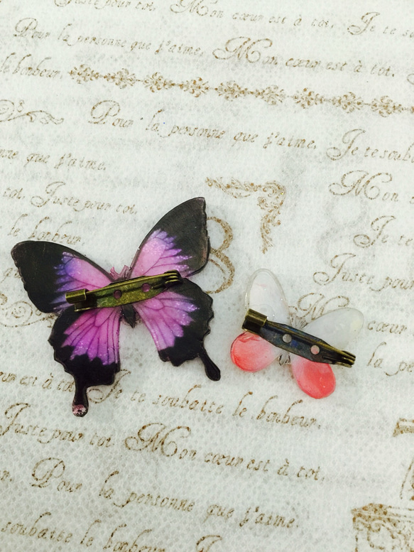 蝶々のブローチ ピンクセット 3枚目の画像