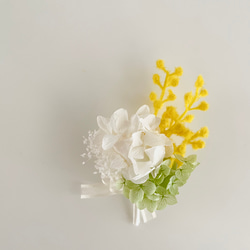 ミモザのコサージュ親子ペア　（別売りも有り） 5枚目の画像