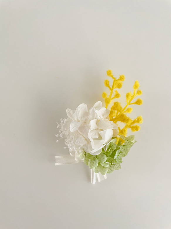 ミモザのコサージュ親子ペア　（別売りも有り） 5枚目の画像