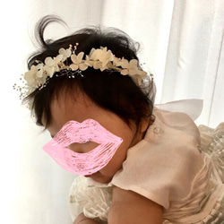 ベビー赤ちゃん用 花かんむりカチューシャ 4枚目の画像