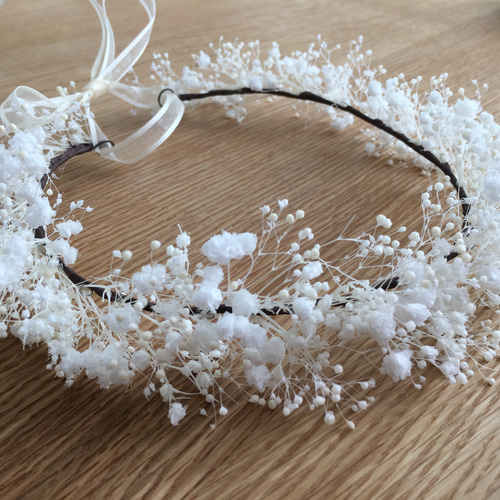 かすみ草 花かんむり ボリュームタイプ 大人用 ヘッドドレス