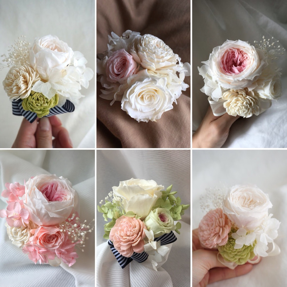 ミモザとプリザーブドフラワーのコサージュ 7枚目の画像