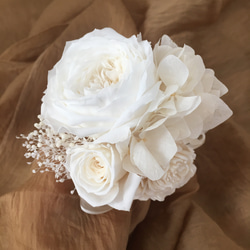 コサージュプリザーブドフラワー  White 3枚目の画像