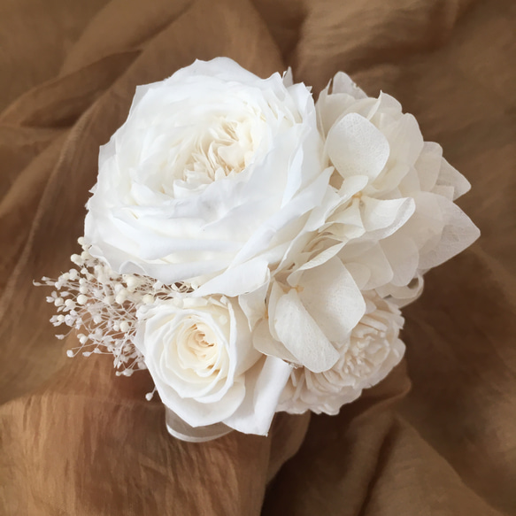 コサージュプリザーブドフラワー  White 3枚目の画像