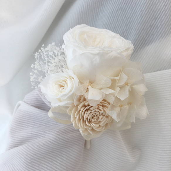 コサージュプリザーブドフラワー  White 5枚目の画像
