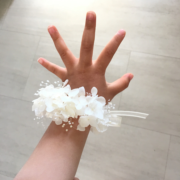 リストレット プリザーブドフラワー white キッズ 1枚目の画像
