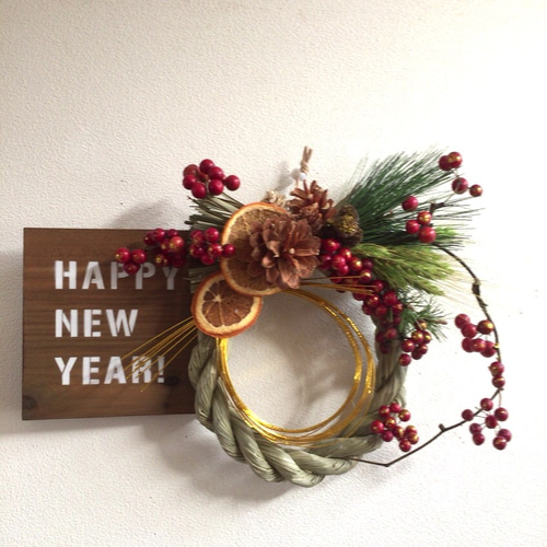 24.しめ縄 正月飾り 注連縄 クリスマス リース ドライ 14.しめ縄リース