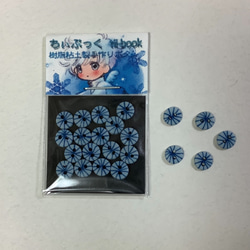 直径４mm＊青と水色（集中模様）の丸ボタン 2枚目の画像