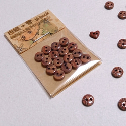 直径４mm＊チョコレートカラーの小さなボタン（マーブル柄） 1枚目の画像