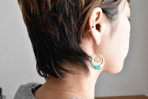 澪 silk pierced earring　「受注制作」 6枚目の画像