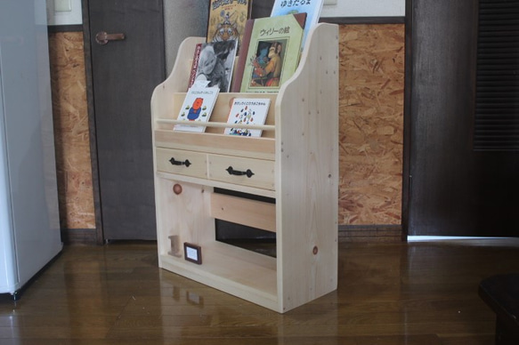 ②カントリー家具 ハート ブックシェルフ マガジンラック