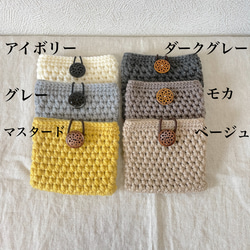 シンプルな手編みミニポーチ♡ 2枚目の画像