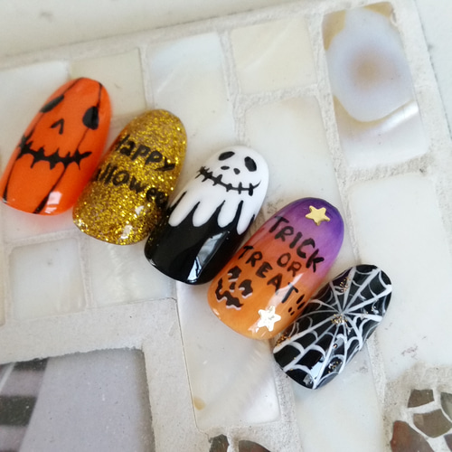 サイズオーダー】ハロウィンネイル （ハロウィンネイル 大人 3D