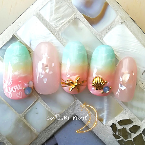 サイズオーダー♡カラフル3Dマグネットフラワーネイルチップ size  