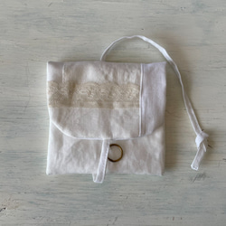 フランスアンティークレース - ポーチ - リネン 巾着バッグ Eau 通販