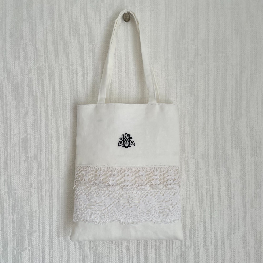 刺繍 ブックトート ミニサイズ グレー