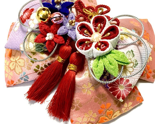 金襴緞子☆成人式☆和装 つまみ細工の髪飾り 3 その他ヘア