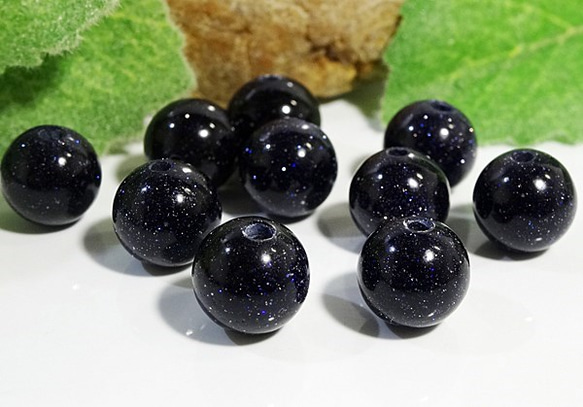 ☆20粒☆紫金石☆8mm○人工石（ブルーゴールドストーン） 天然石